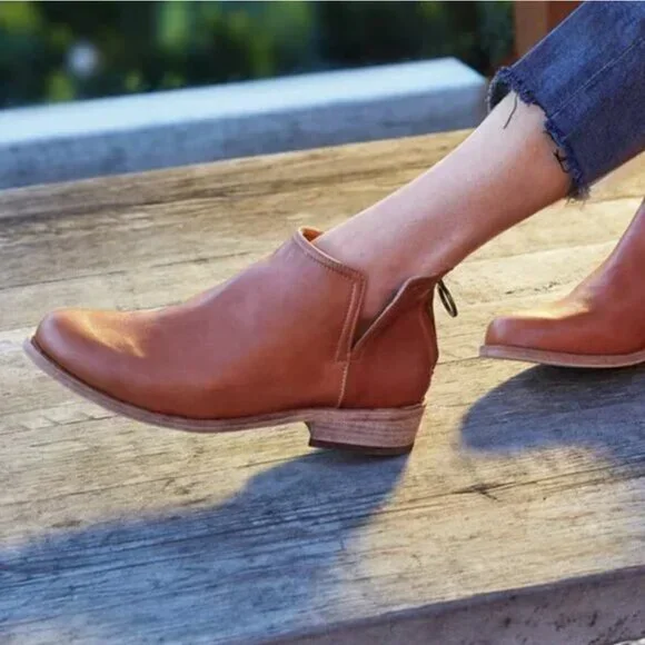 Beek Falcon Leather Cognac Zip up Ankle Boots